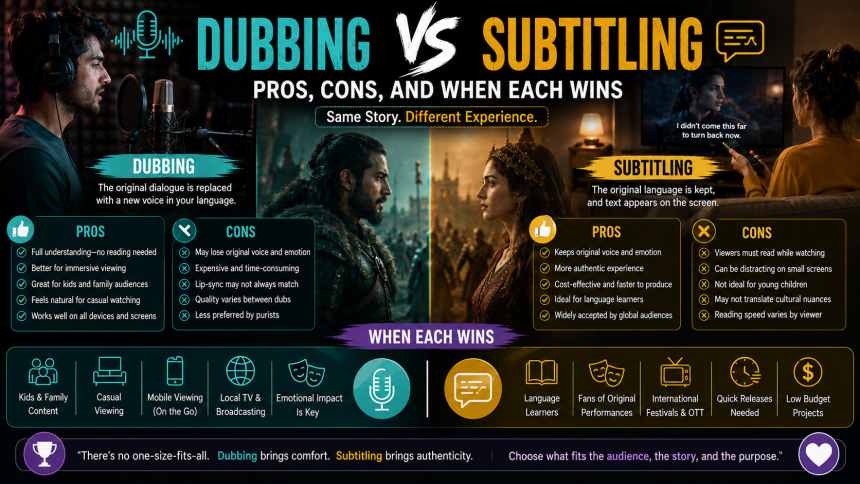 Dubbing vs Subtitling: Pros, Cons, and When Each Wins